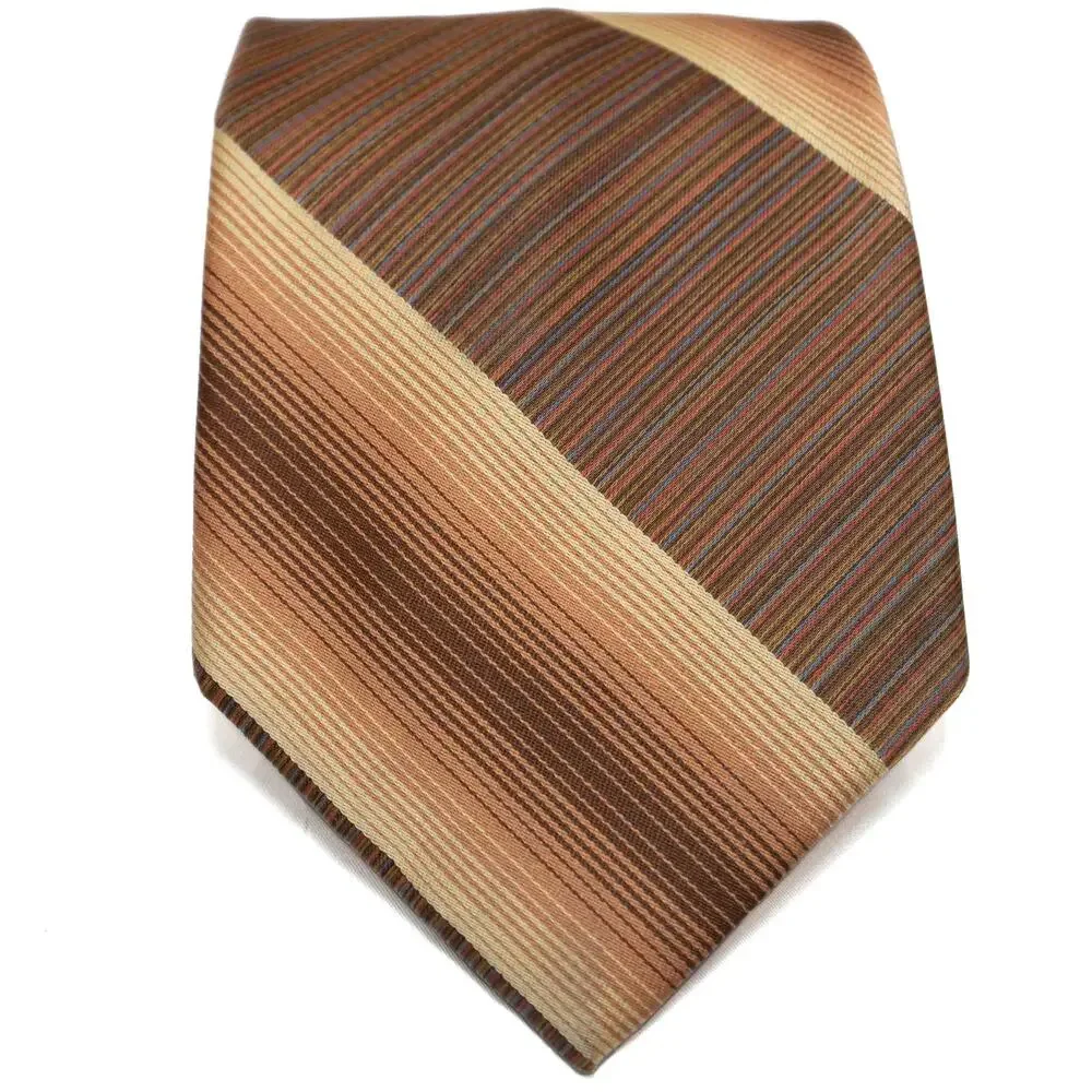 Damon Vintage Retro Brown Striped 60's 70's Necktie Neck Tie